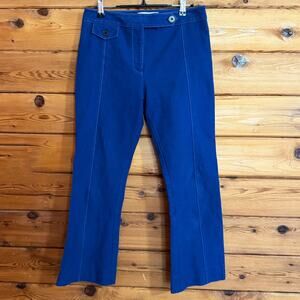 Derek Lam 10 Crosby High Waist Cobalt Pant white stitching Size 4
